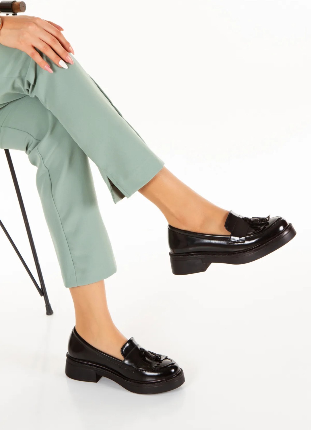 İnyola Shoes Kadın Mat Rugan Püsküllü Oxford Ayakkabı 4035 görsel 5
