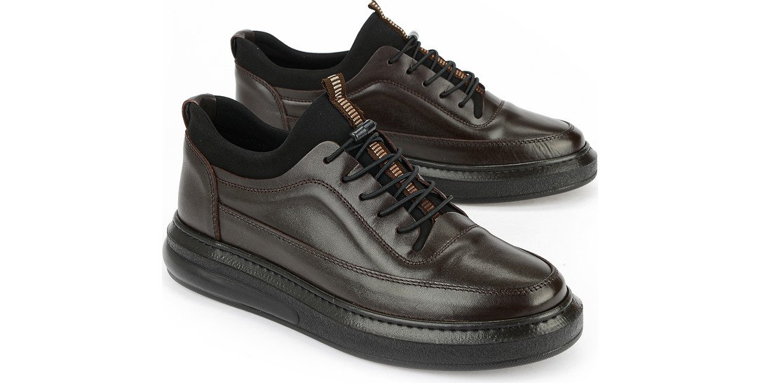 Ziya , Erkek Hakiki Deri Sneaker 163423Z88 Siyah görsel 7