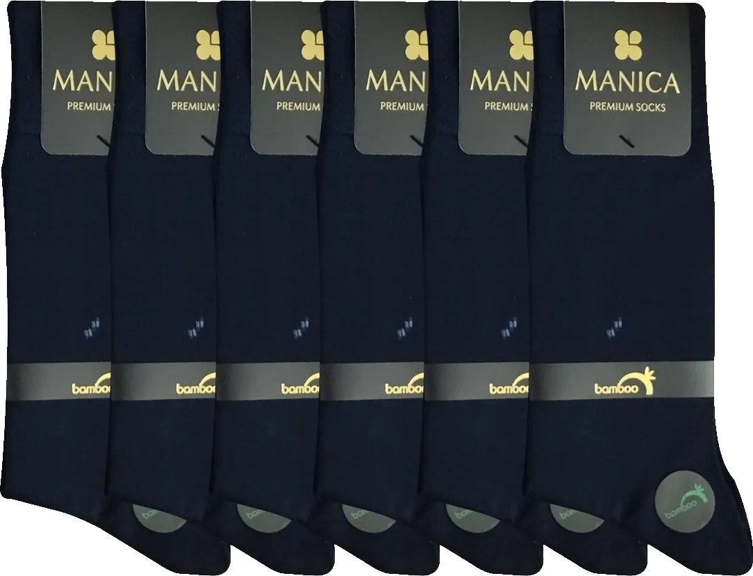 MANICA Erkek Bambu Yazlık Soket Çorap 6 Çift - Siyah