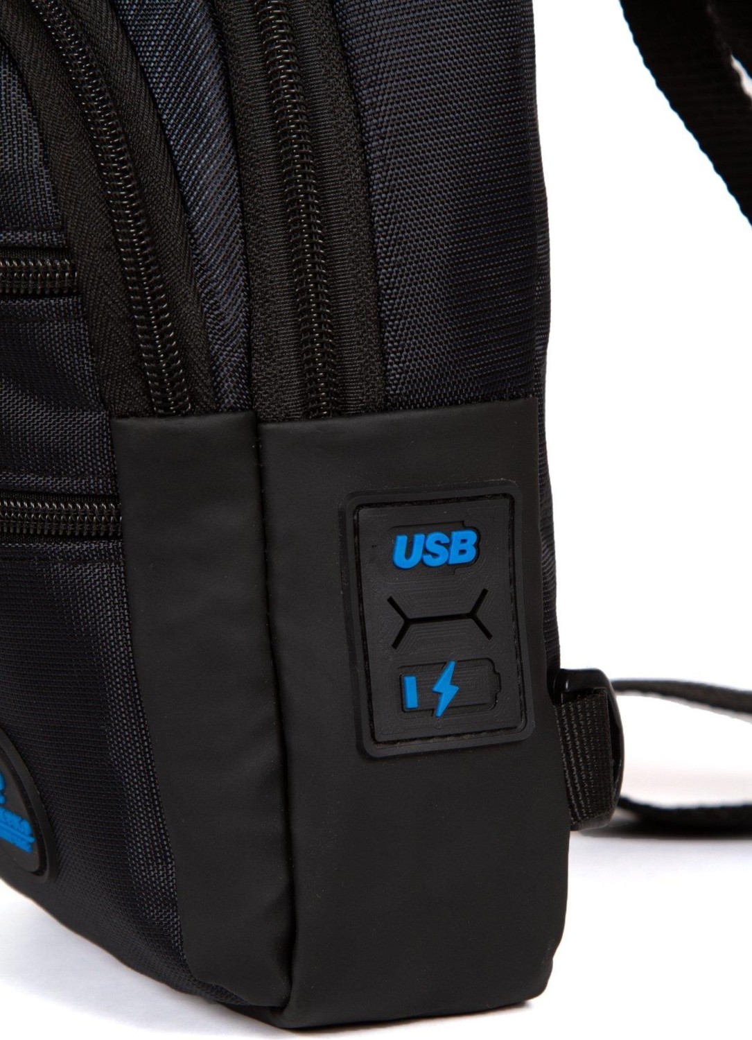 Newish Polo Erkek Kumaş USB Kulaklık Çıkışlı Bodybag Göğüs ve Omuz Çantası newpolo172 - Siyah - Mavi görsel 7