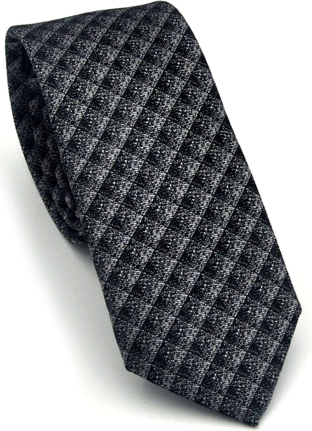 Gaffy Siyah Küp Desenli Yeşil Dokuma Kumaş Mendilli Slim Fit Kravat // SDK-2605-8