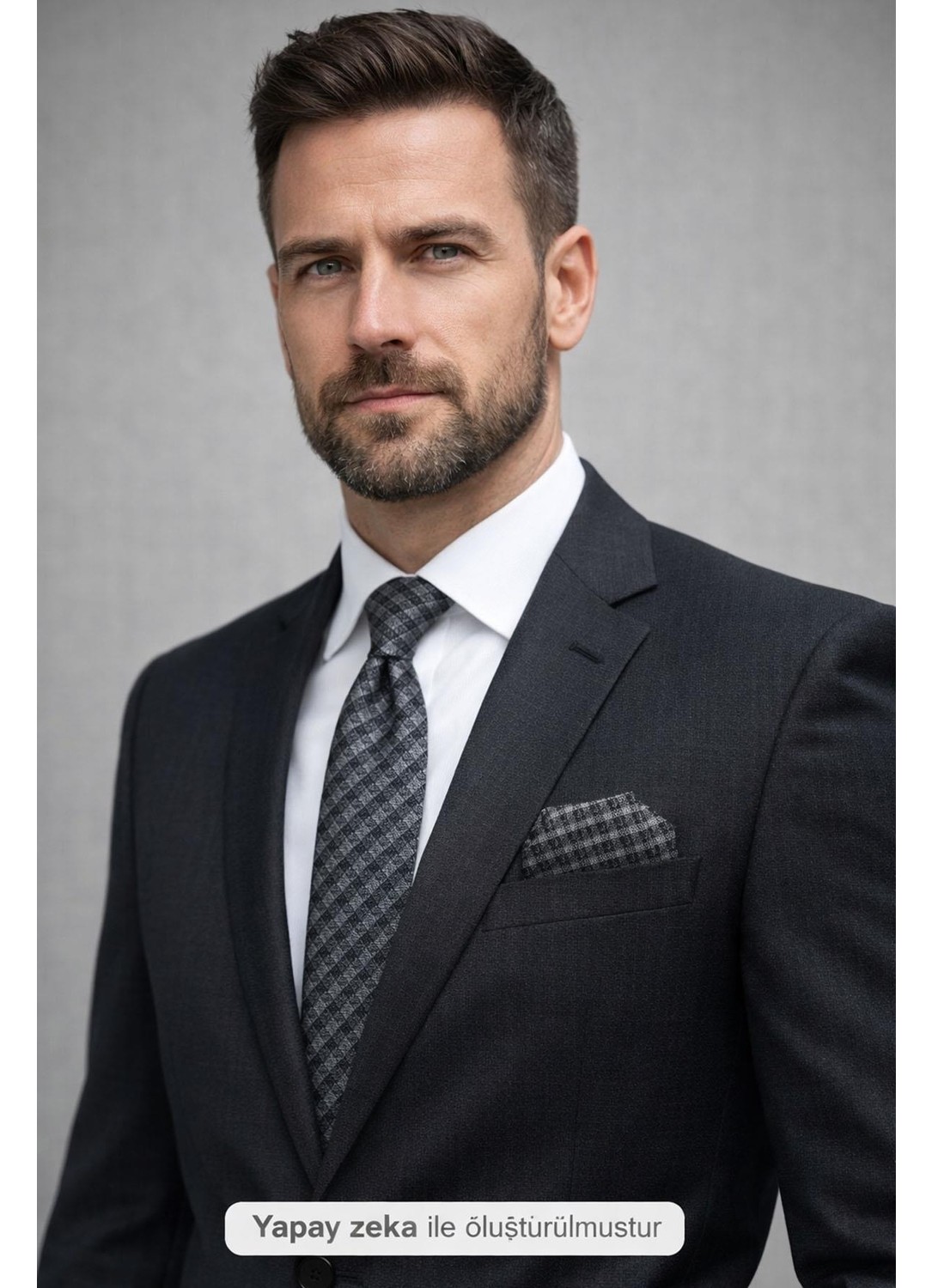 Gaffy Siyah Küp Desenli Yeşil Dokuma Kumaş Mendilli Slim Fit Kravat // SDK-2605-8 görsel 4