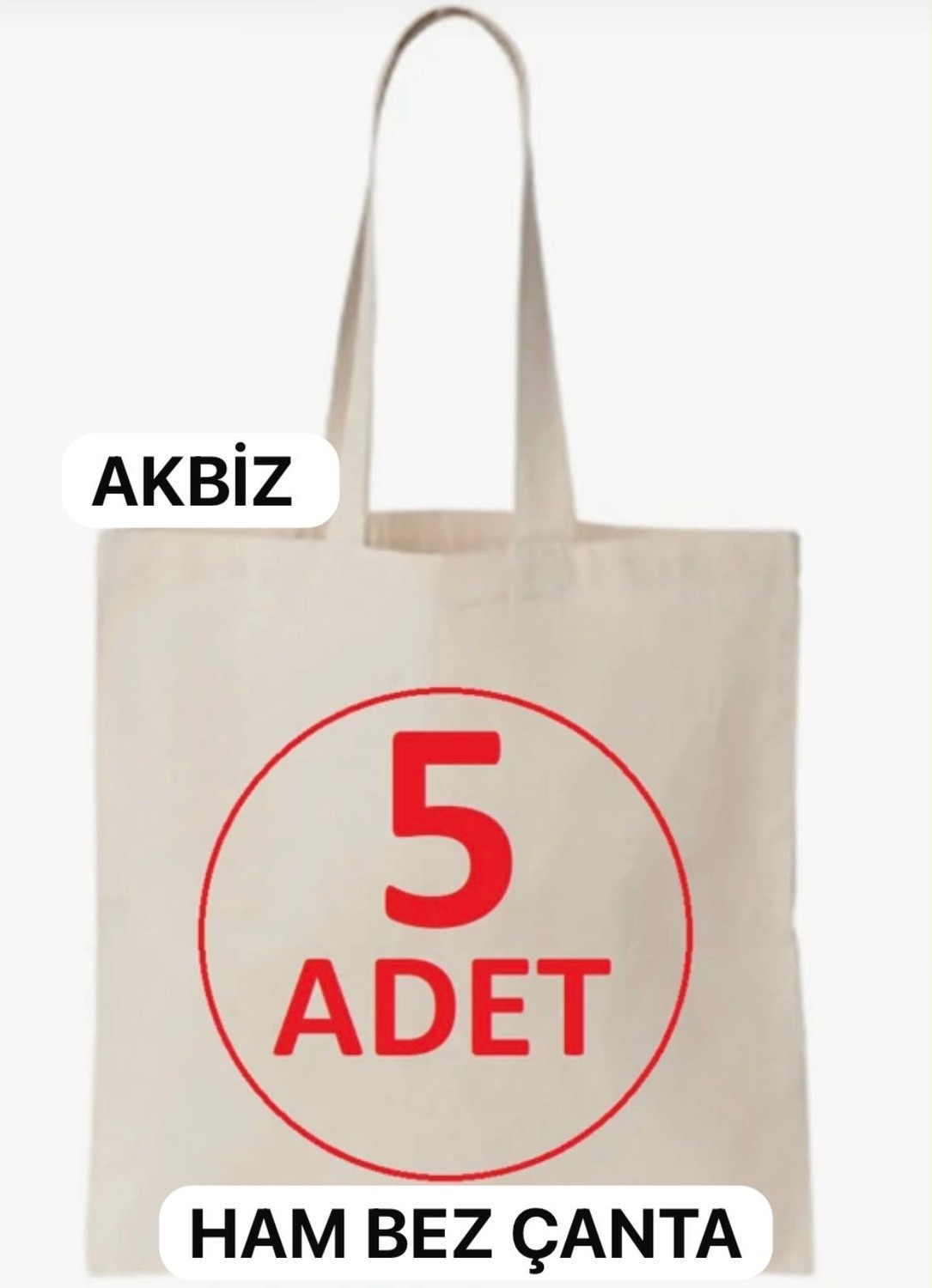 İremcee 5 Adet Baskısız Ham Bez Çanta 35X40 Ebat Kulplu Boyamaya ve Baskıya Uygundur Market ve Plaj Çantası