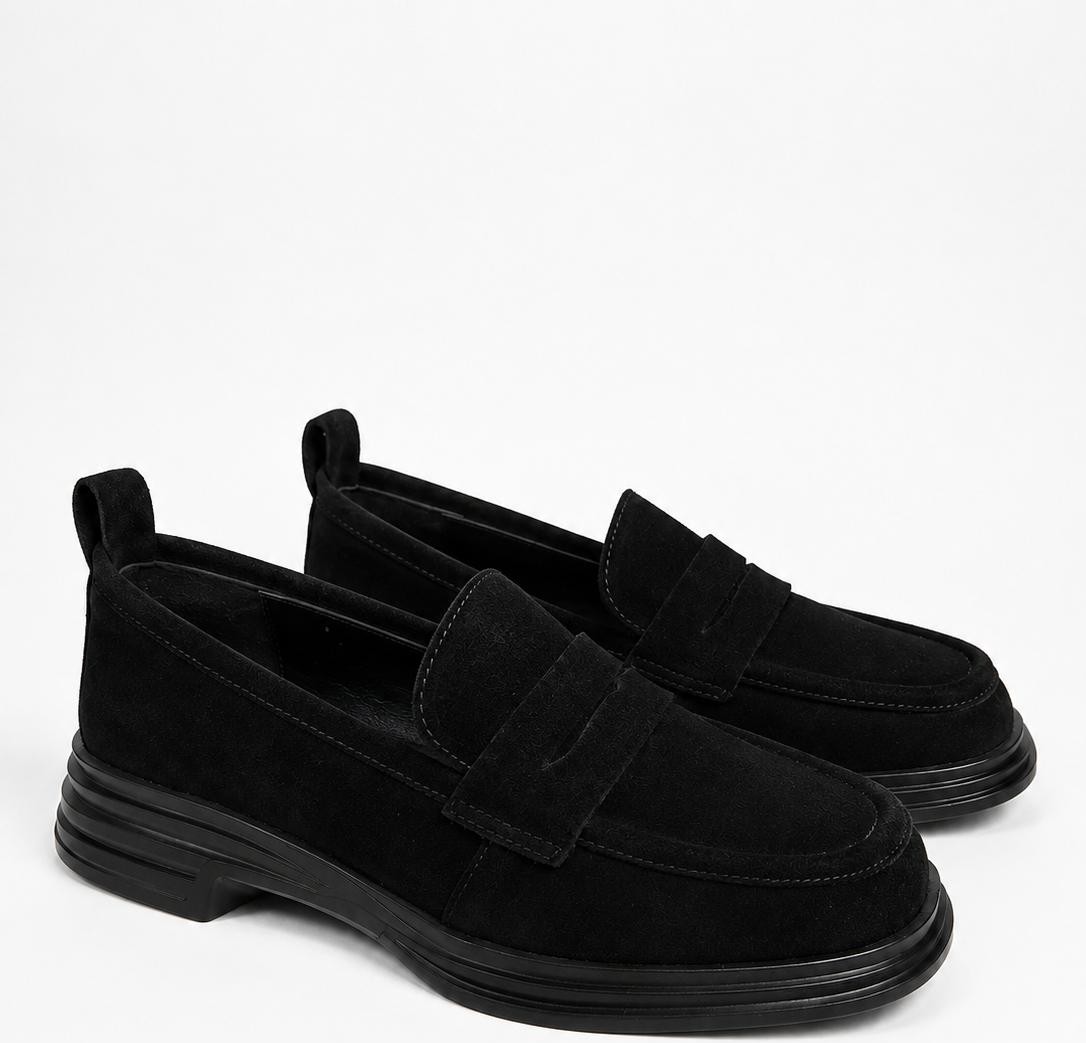 Butik Noble Shoes Hakiki Deri Kahve Süet Kadın Loafer Ayakkabı görsel 7