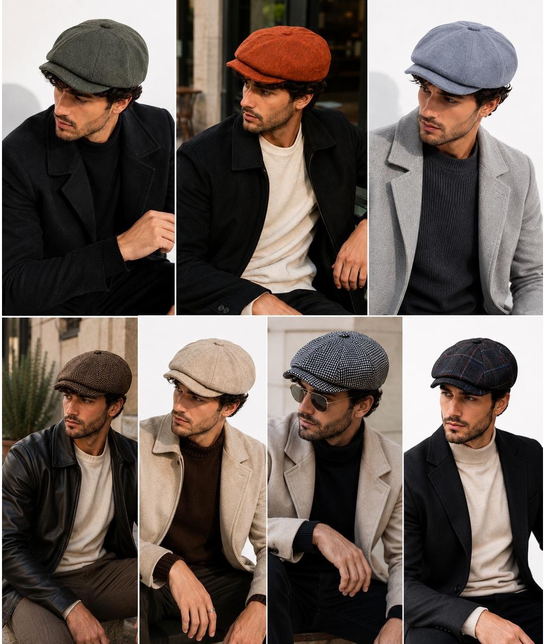 Wearflawless Erkek Kasket, Kışlık Şapka, Klasik Ingiliz Mode Kaşe Kasket, Beckham Model Peaky Blinders Şapka görsel 7