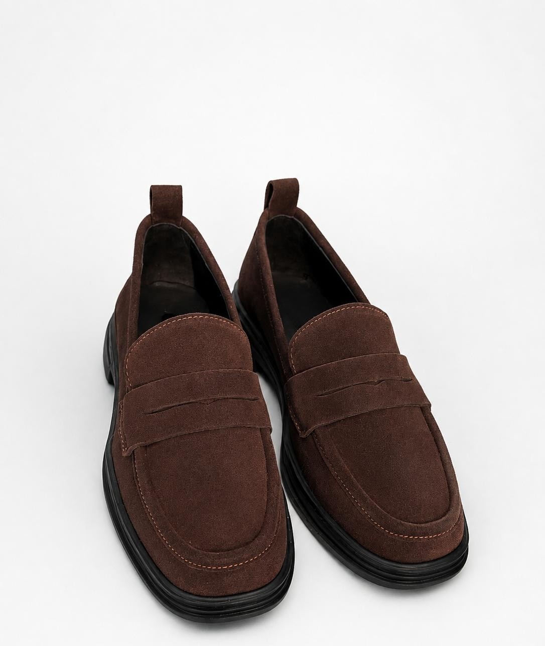 Butik Noble Shoes Hakiki Deri Kahve Süet Kadın Loafer Ayakkabı görsel 2