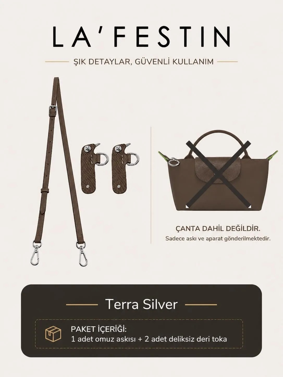 Lafestin LA'FESTIN Ayarlanabilir Çanta Askısı Çanta Aksesuar Xs-S Ile Uyumlu Çanta Askısı