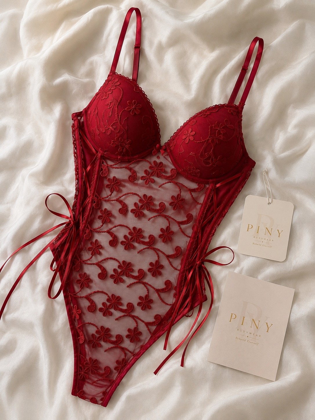 Piny Pıny Scarlet Blossom Bodysuit görsel 3