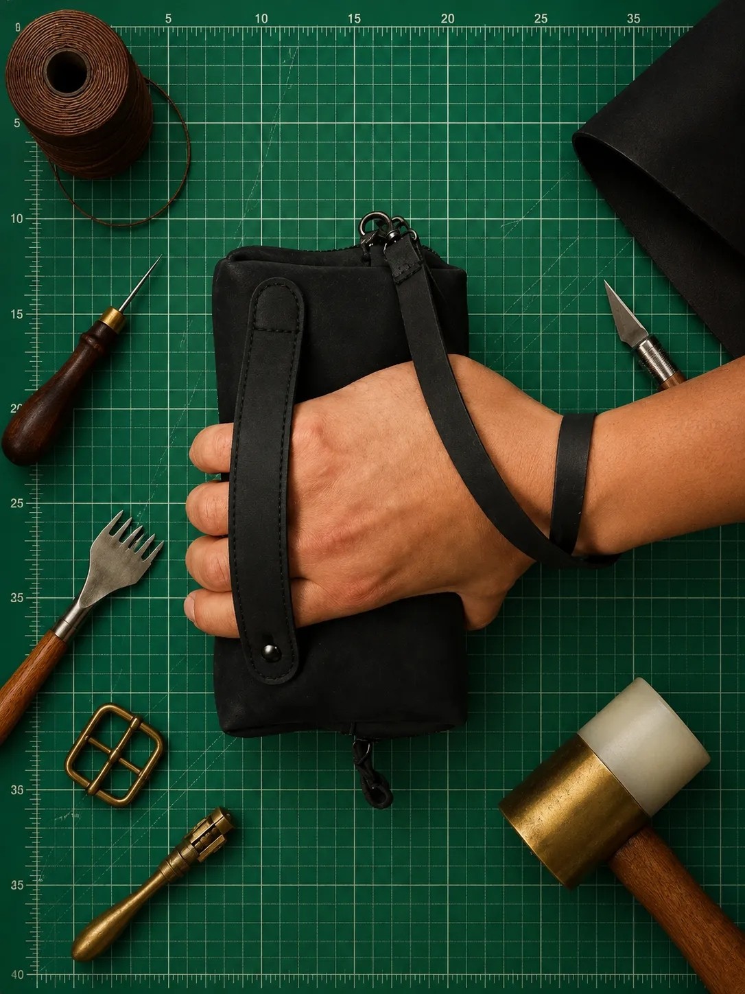 Vintage Leather Craft Hakiki Deri Erkek El Çantası