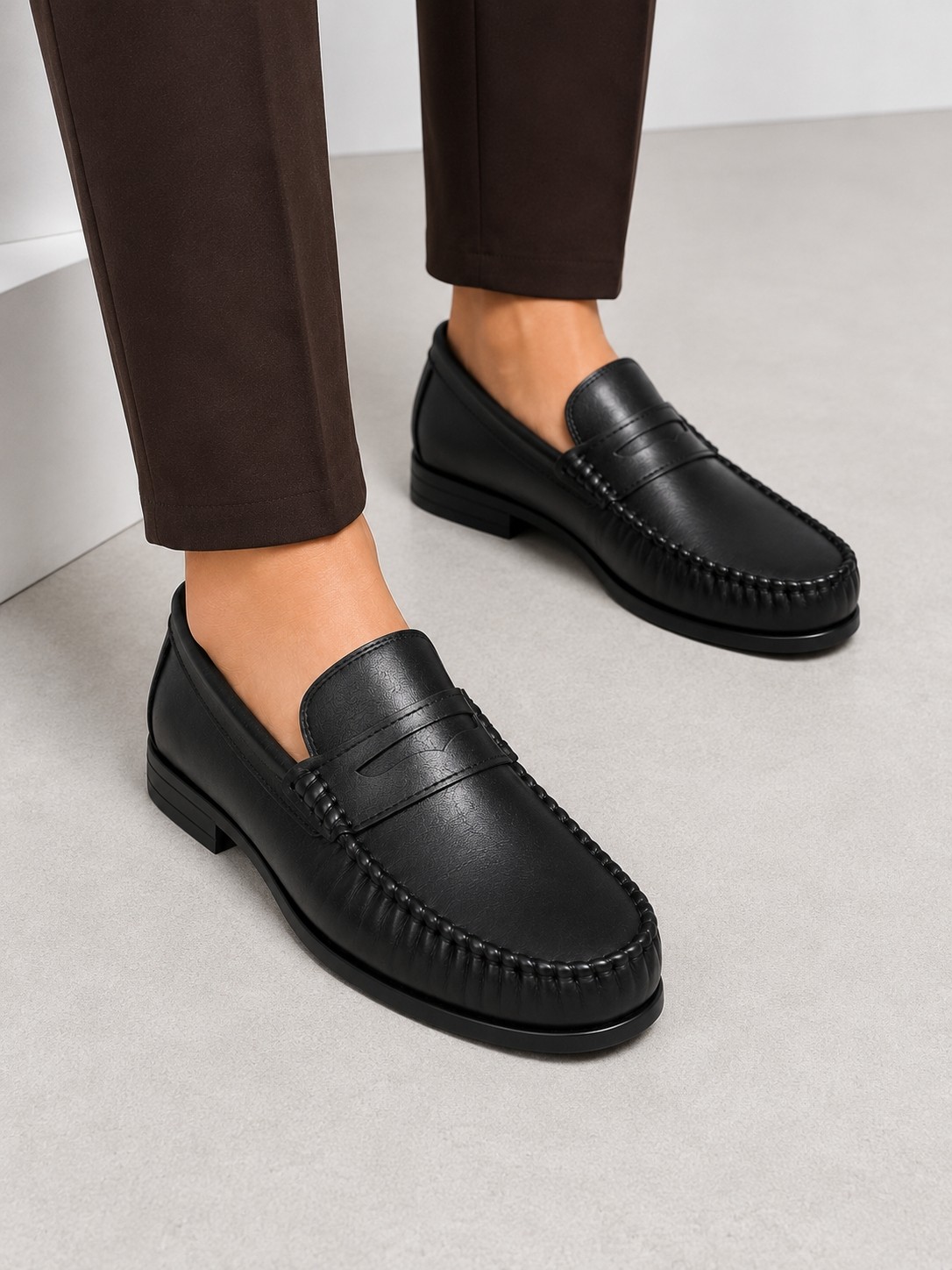 Yalçın Erkek Taba Loafer Ayakkabı, Bağcıksız Tokalı Dikişli Klasik Mokasen Günlük Ayakkabı görsel 7