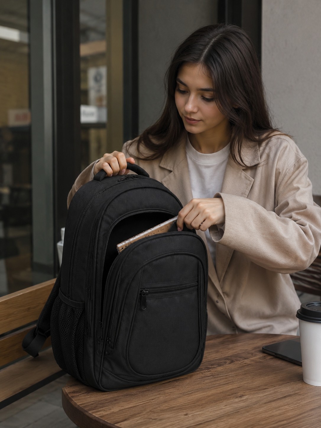 Gnc Design GNC DESİGN Siyah Unisex 15.6 Inç Laptop Bölmeli Su Geçirmez Sırt ve Seyahat Çantası görsel 4