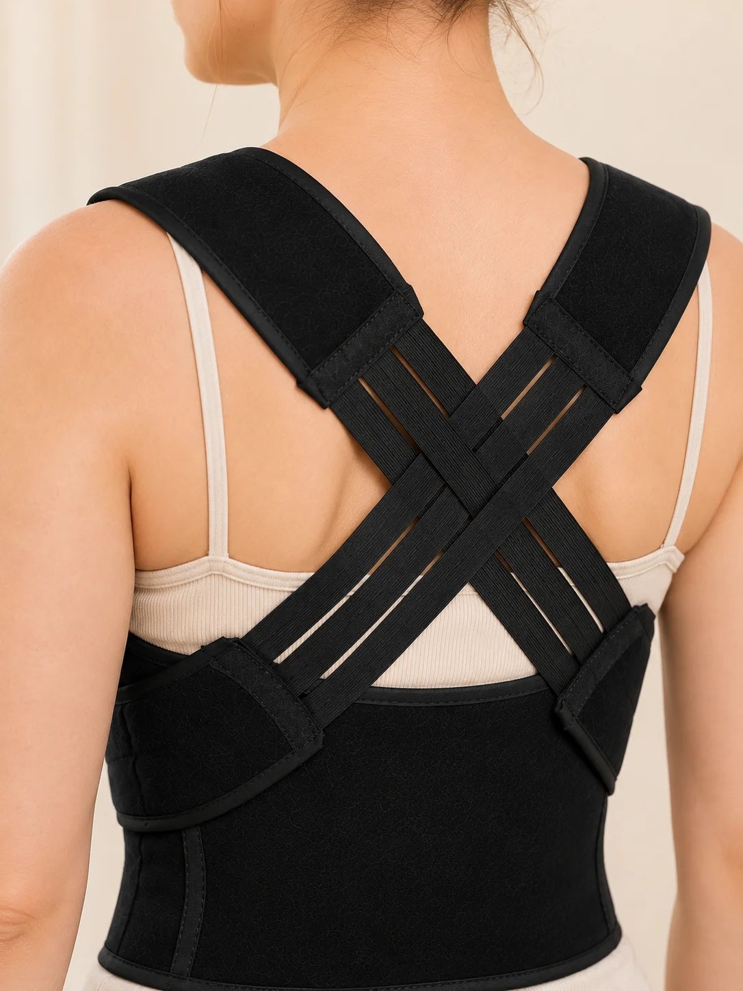 Masa Dostu Postür Dik Duruş Korsesi Sırt Destekli Ayarlanabilir Lastikli Bel Korsesi Tdms-07 görsel 5