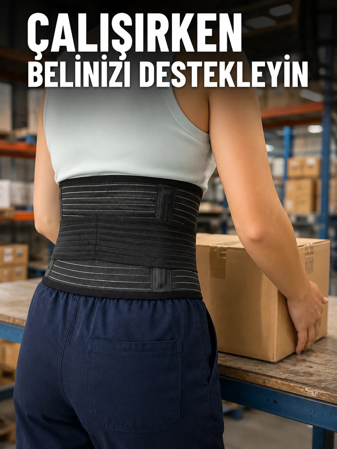 Masa Dostu Ayarlanabilir Bel Korsesi Elastik Destek Bantlı Çalışma ve Günlük Kullanım Tdms-07
