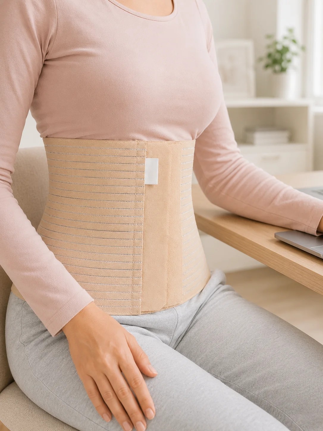 Marsilyan 26 cm Karın Korsesi 4 Kademeli Ayarlanabilir Abdominal Bel Destek Korsesi görsel 2