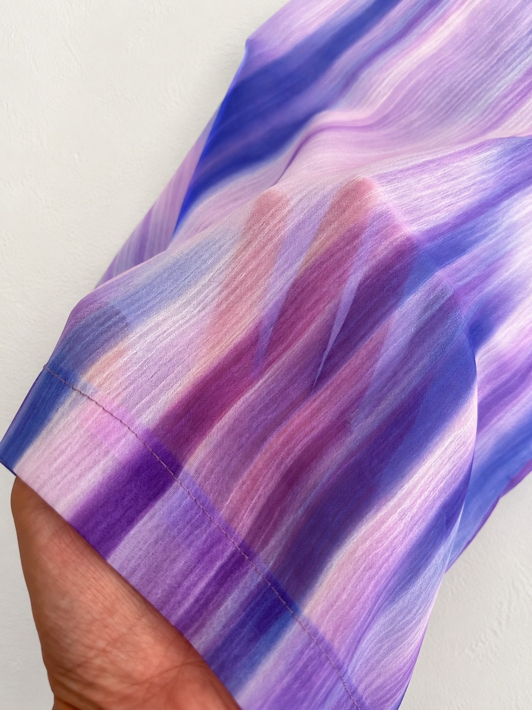 Qymos Prive Kadın Degrade Desenli Turkuaz Mavi Yeşil Desenli Şifon Kimono, Dökümlü Oversize Pareo Kimono Kaftan görsel 6