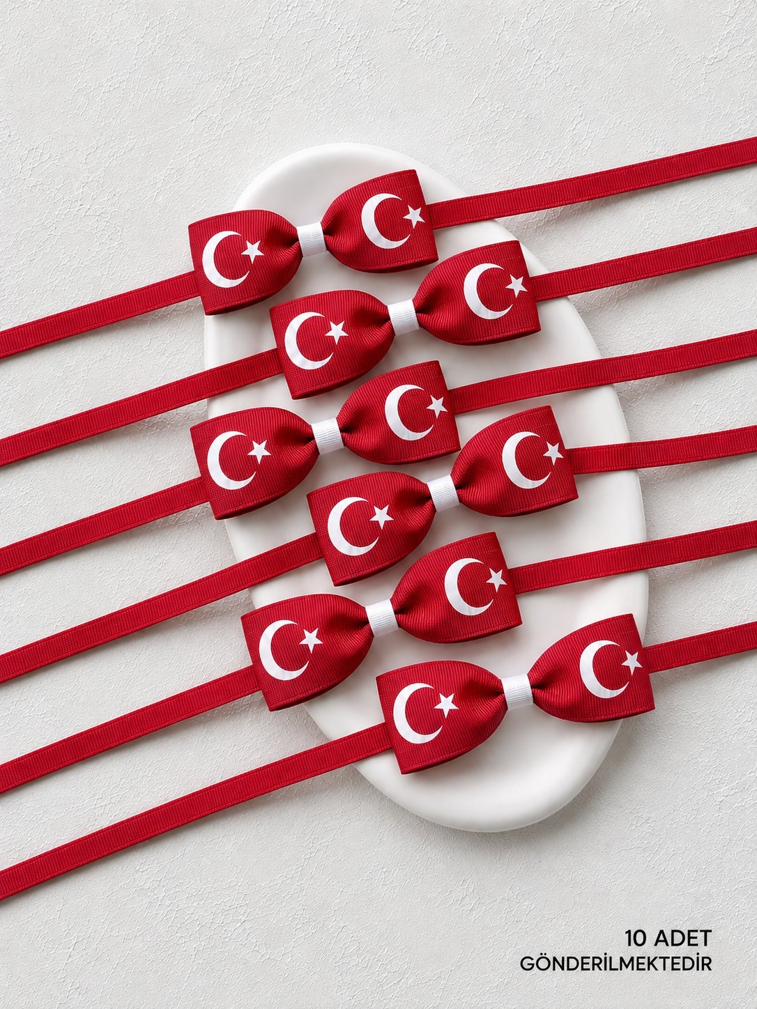 Bayrak Desenli Çocuk Papyon 10 Adet
