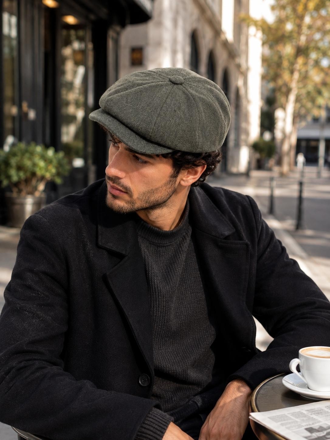 Wearflawless Erkek Kasket, Kışlık Şapka, Klasik Ingiliz Mode Kaşe Kasket, Beckham Model Peaky Blinders Şapka görsel 3
