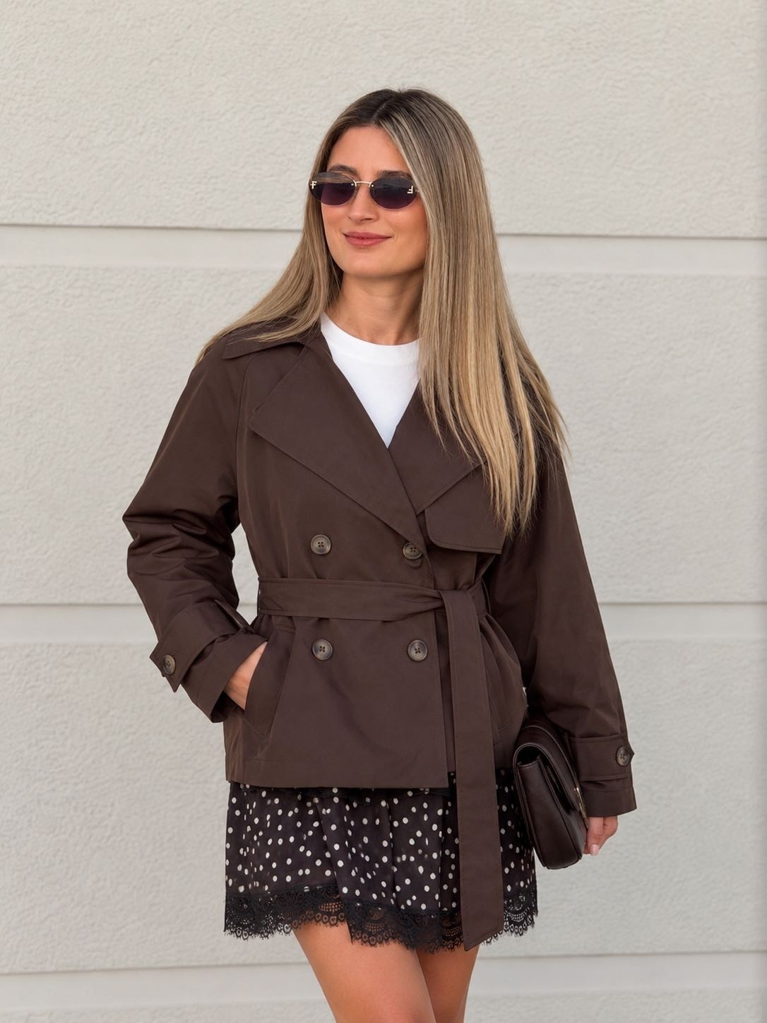 Alis Boutique Kruvaze Yaka Kemerli Mevsimlik Trençkot Ceket görsel 2