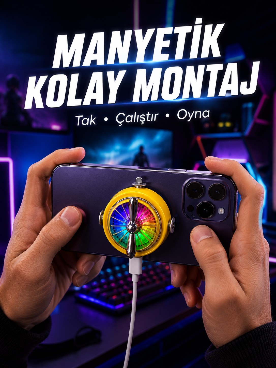 Esranın Dünyası Şarj Edilebilir Rgb Telefon Soğutucu Oyun Fanı - Lisinya