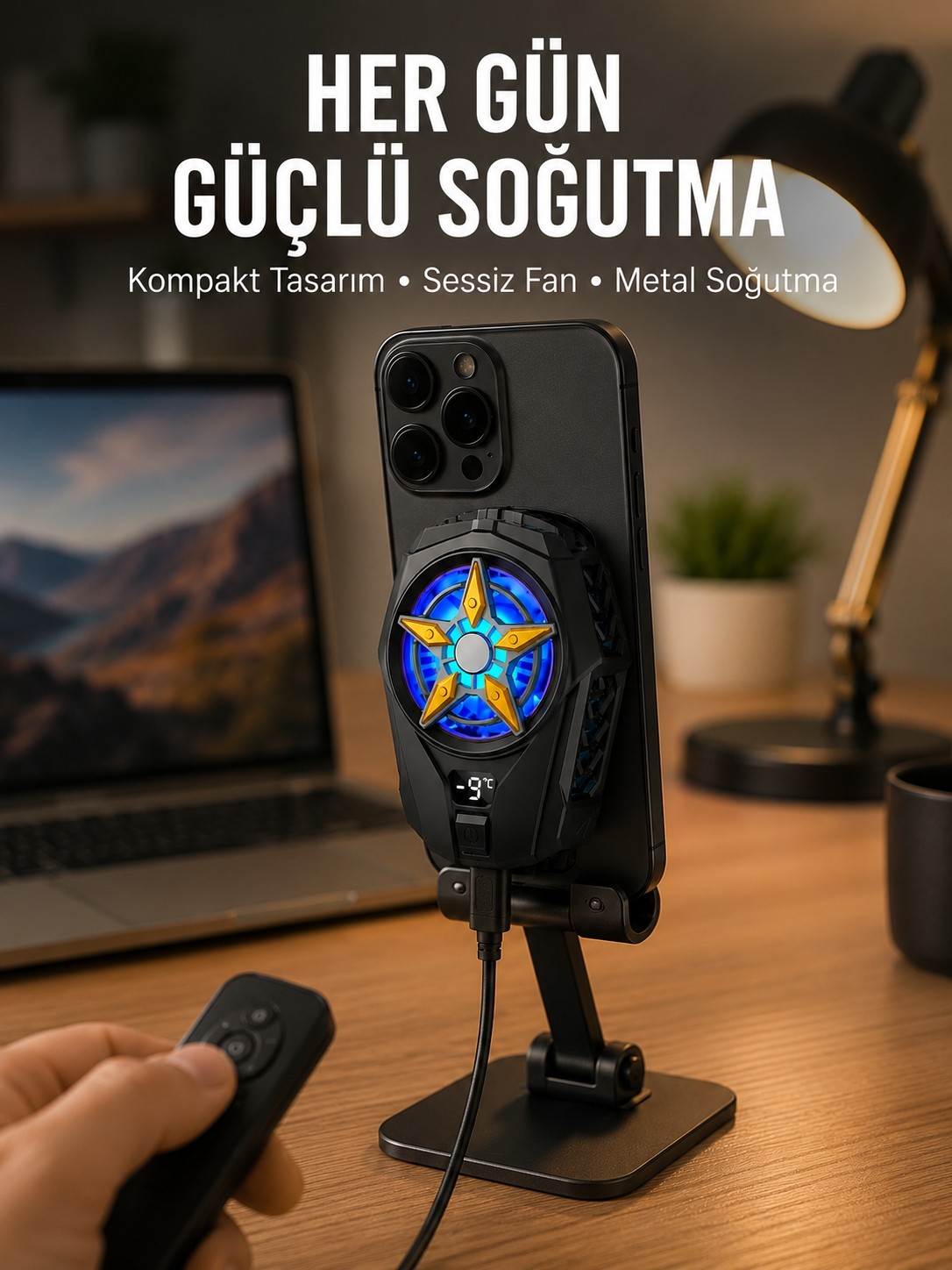 Esranın Dünyası Cep Telefonu Radyatörü, Type-C, 2 Vitesli, Sessiz Soğutma Fanı Yeni Nesil - Lisinya