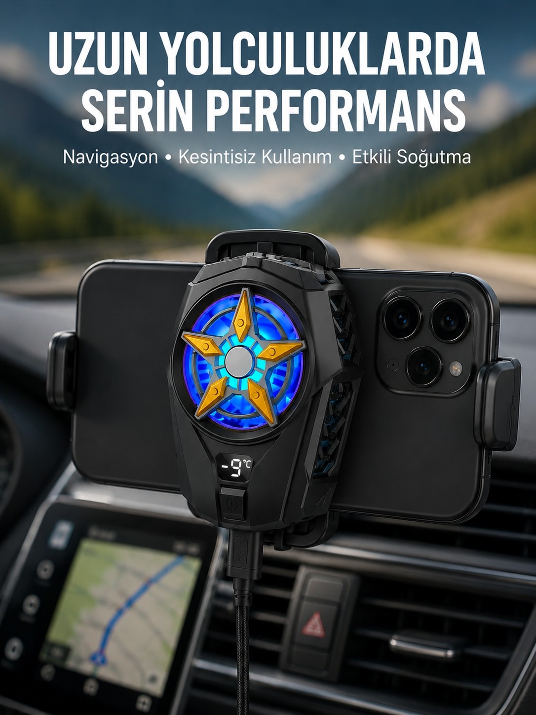 Esranın Dünyası Mobil Cihaz Soğutma Radyatörü, Metal+Abs, Type-C Kablolu Yeni Nesil - Lisinya