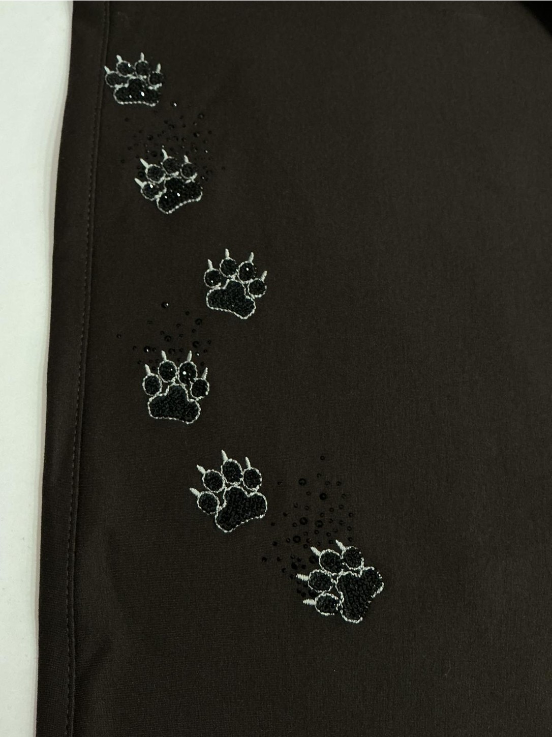 Trieste Wear Büyük Beden Yüksek Bel Taş Işlemeli Kedi Nakış Detaylı Beli Lastikli Kadın Pantolon görsel 5