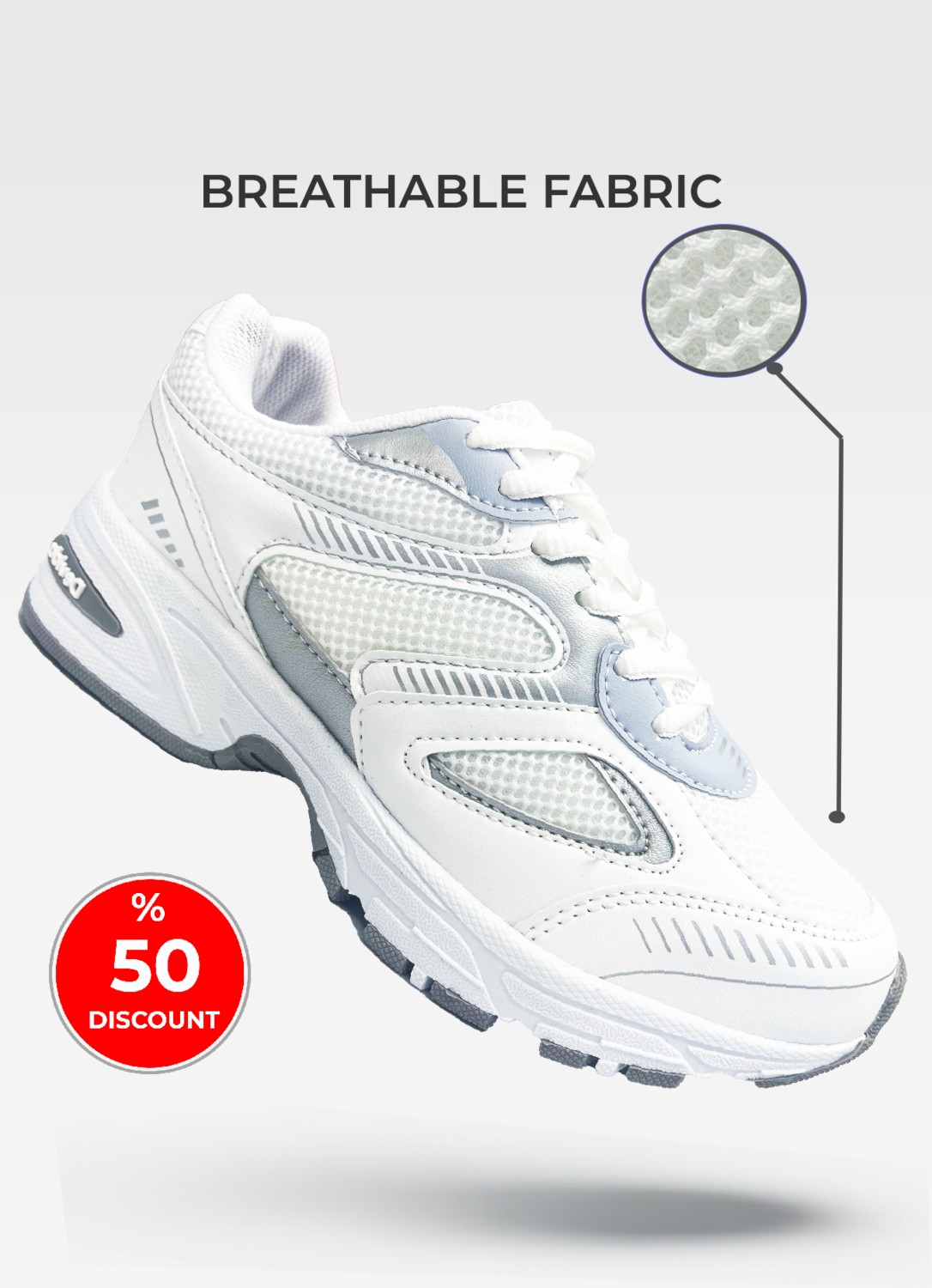 Devida Kadın Beyaz Spor Ayakkabı Günlük Rahat Air Taban Sneaker N110 görsel 2