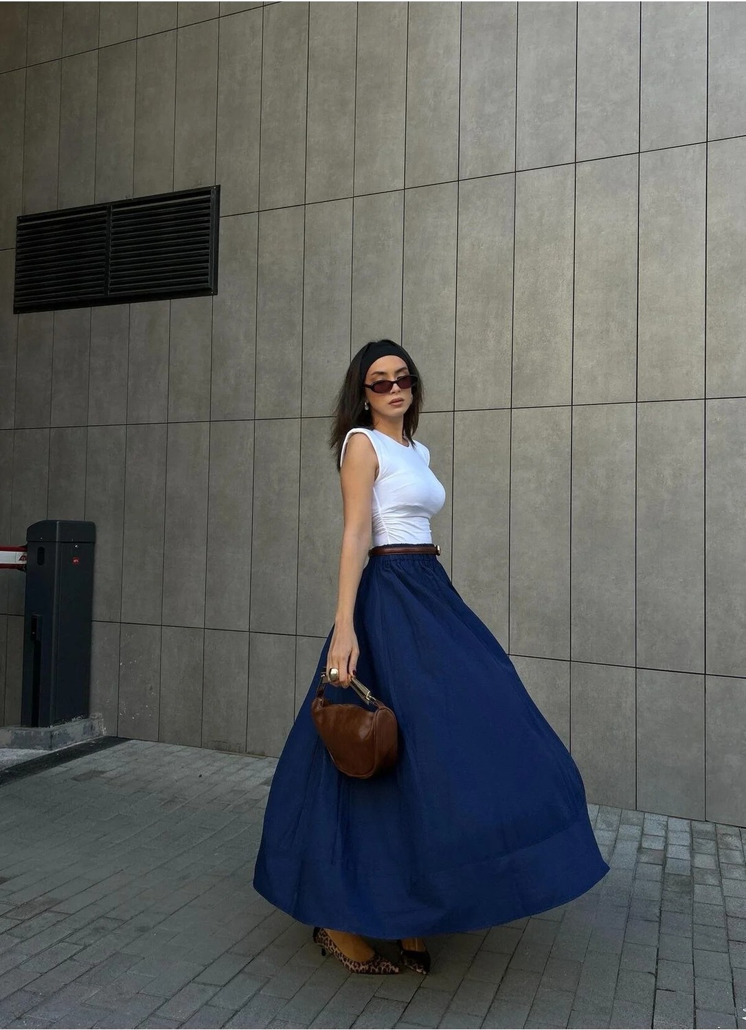 Minaaise Sarı Poplin Beli Lastikli Uzun Etek 27321 görsel 2