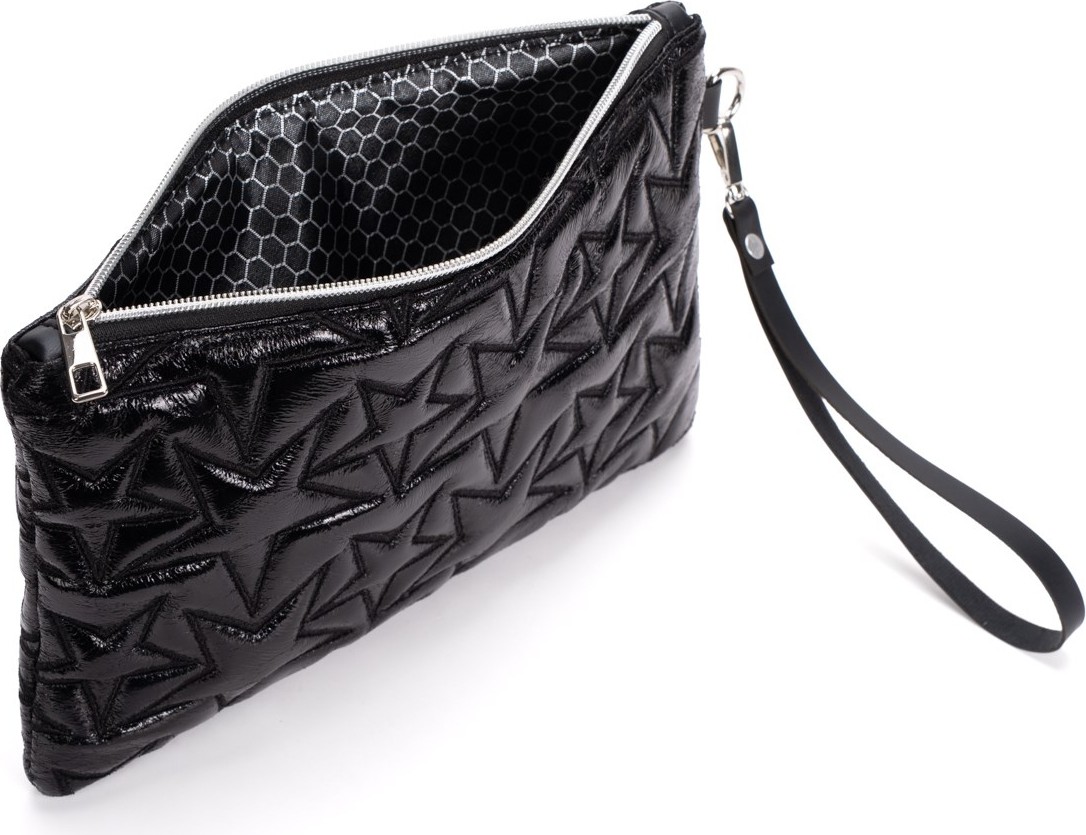Adelina Bags 2'li Çanta Paketi Yıldız Desenli Portföy El Çantası Bilek Askılı Clutch Çanta görsel 7