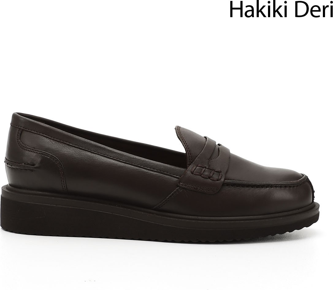 Gönderi(r) Kadın Dolgu Taban Hakiki Deri Loafer Ayakkabı