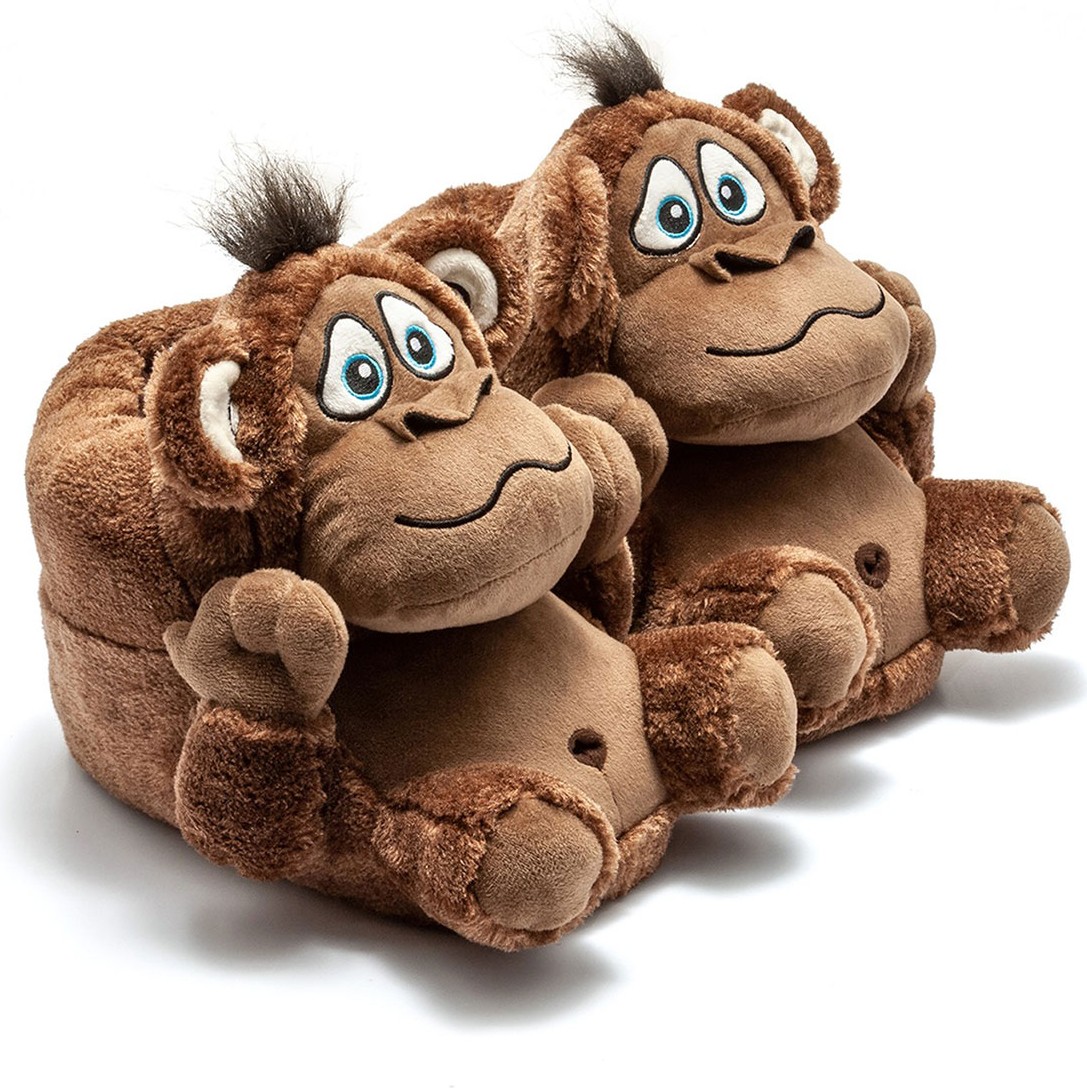 Twigy Monkey Unisex Hayvanlı Panduf Kahverengi 36/43 görsel 2
