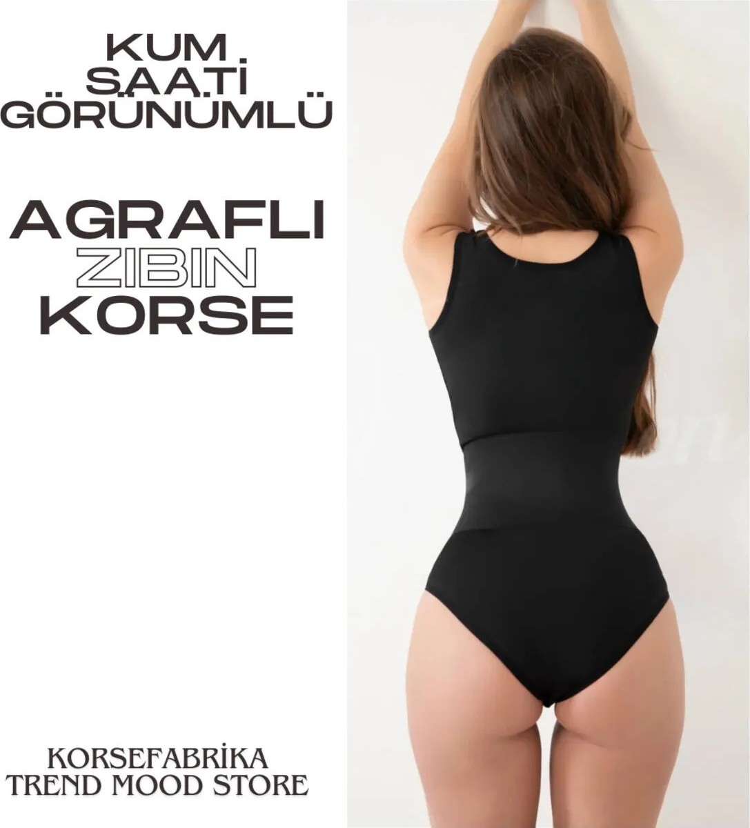 KORSEFABRİKA Trend Mood STORE Toparlayıcı Kum Saati Görünümlü Agraflı Bel Ayarlı Zıbın Korse görsel 7