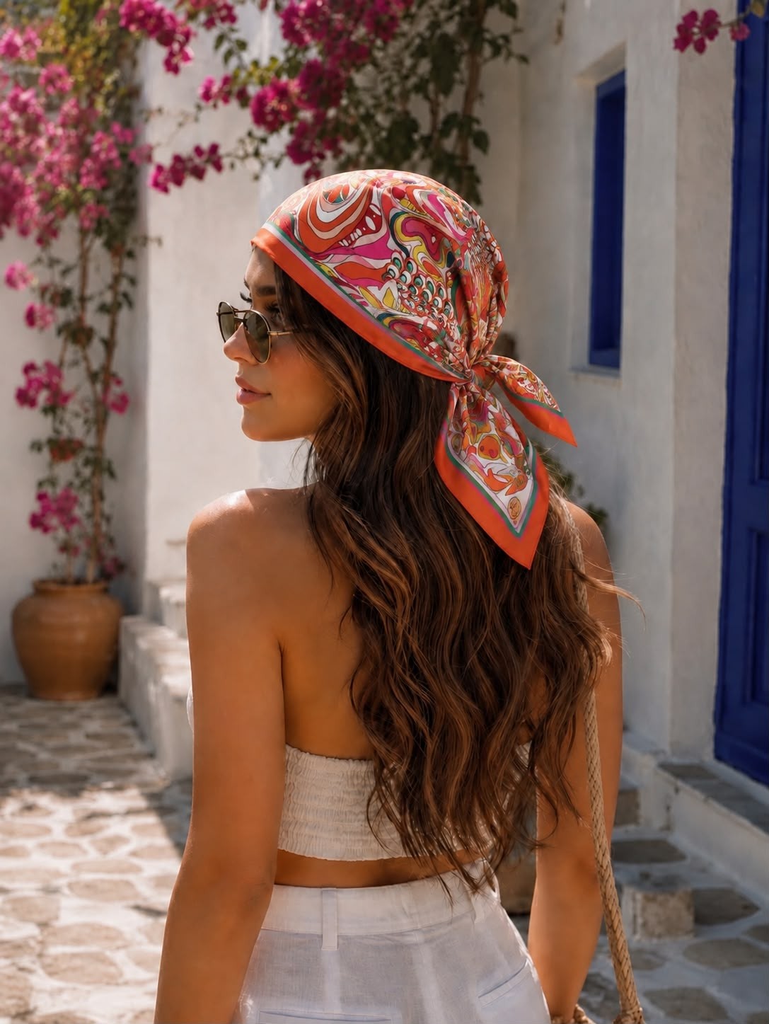 Revam Collection Çok Renkli Bandana Fular Şal 50X50