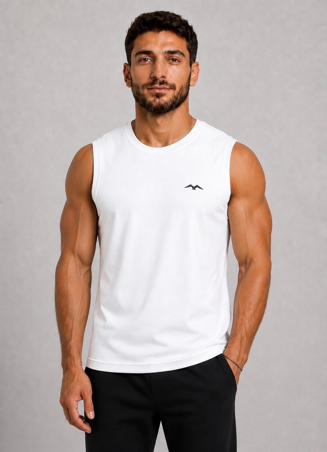 Axxel Erkek Bisiklet Yaka Kolsuz T-SHIRT-D690