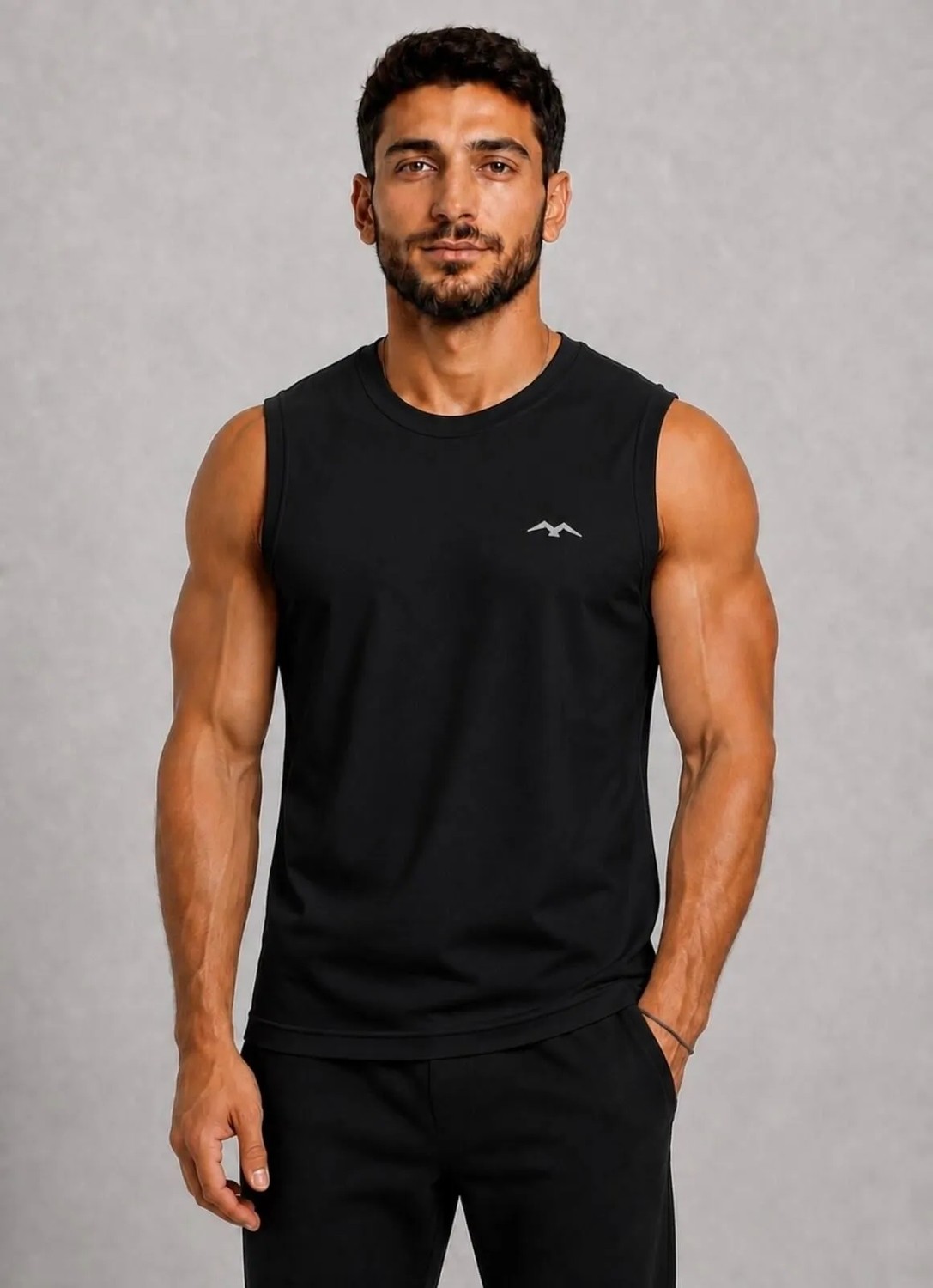 Axxel Erkek Bisiklet Yaka Kolsuz T-SHIRT-D690