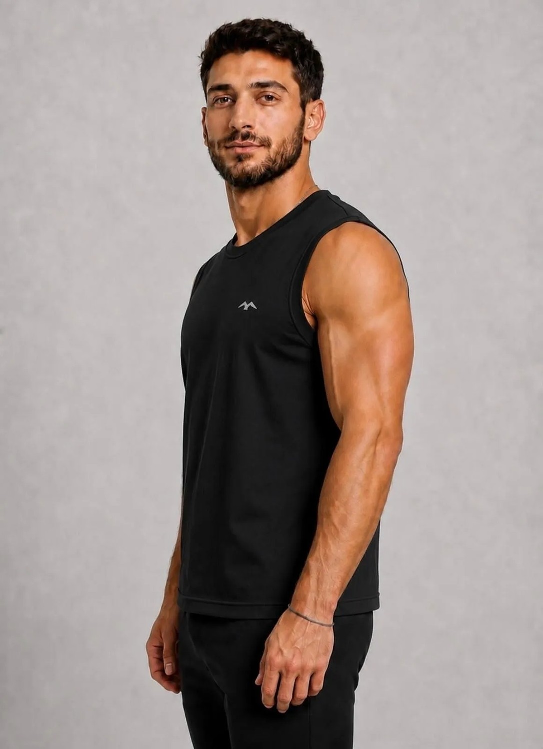 Axxel Erkek Bisiklet Yaka Kolsuz T-SHIRT-D690 görsel 2