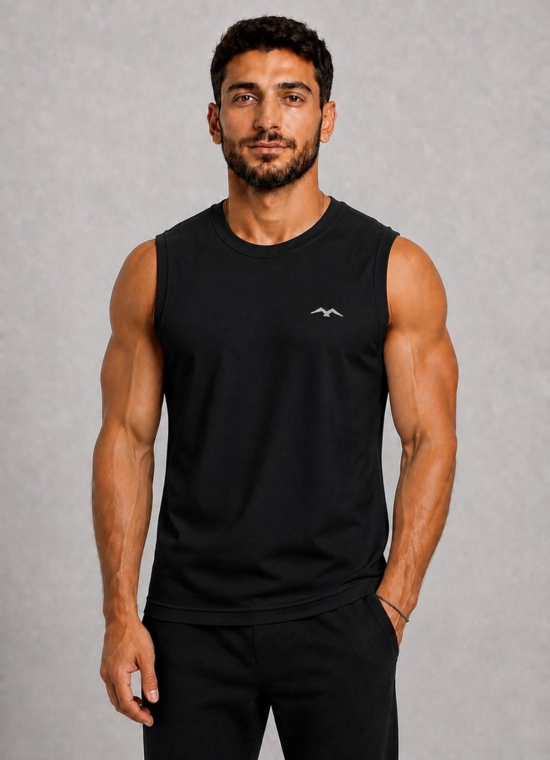 Axxel Erkek Bisiklet Yaka Kolsuz T-SHIRT-D690