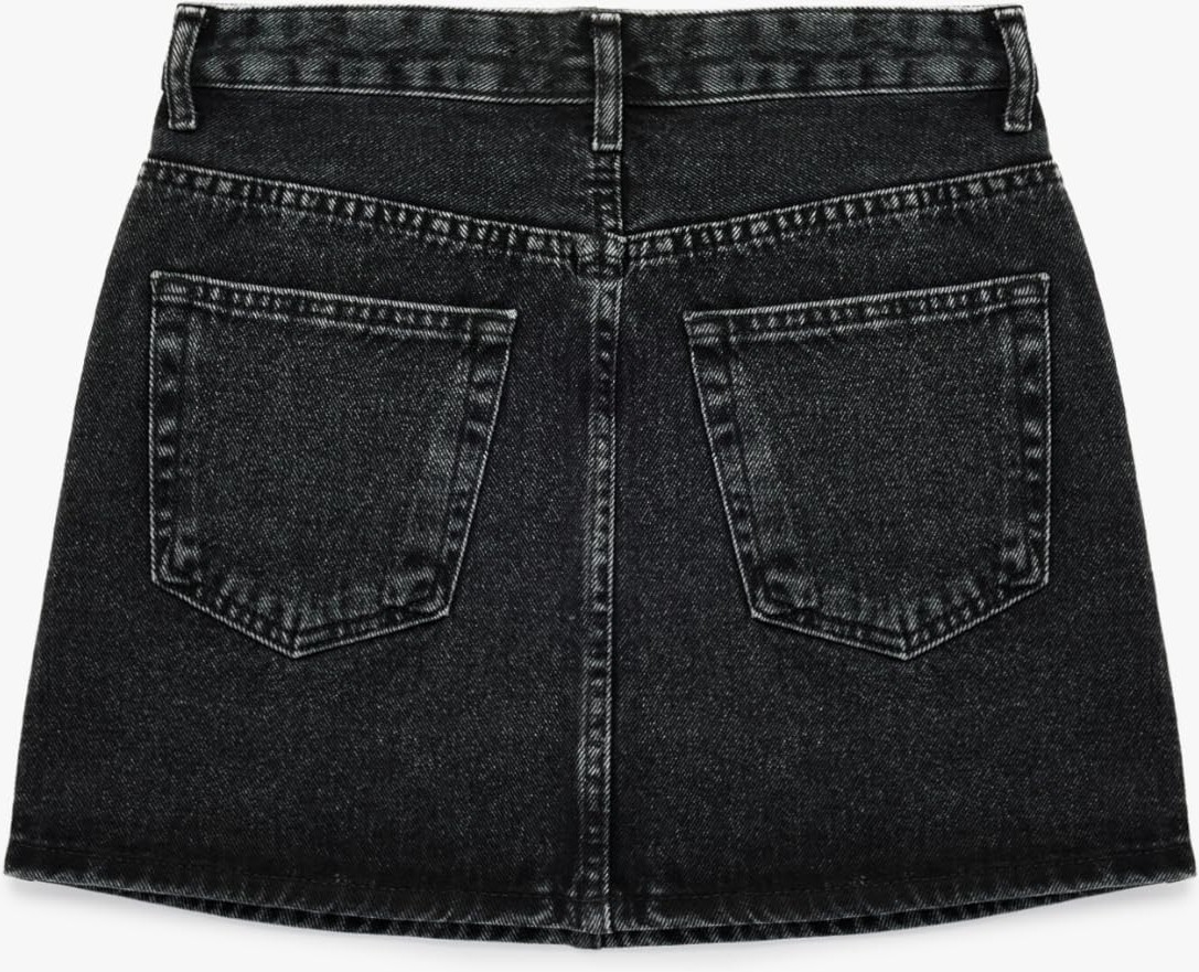 Die Grup Taş Detaylı Cepli Pamuklu Mini Denim Etek görsel 4