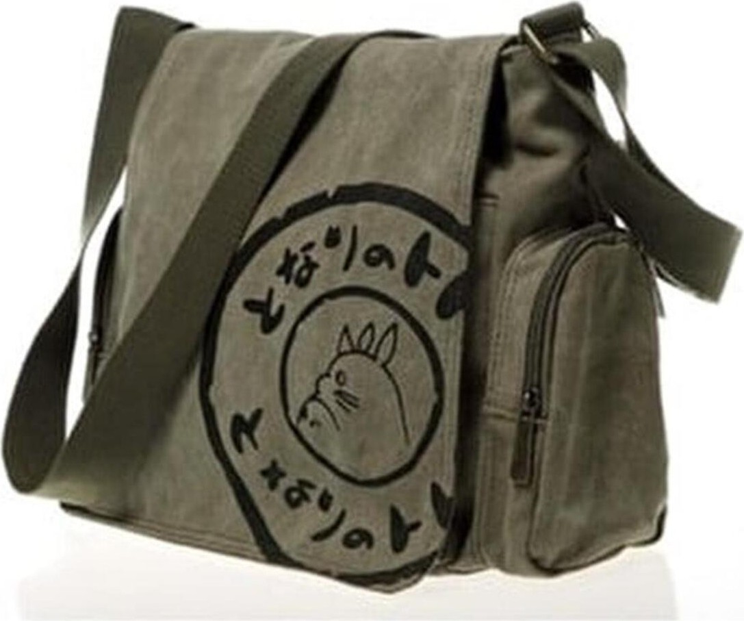 Touz Moda Day Light Totoro Baskılı Unisex Yeşil Postacı Çantası