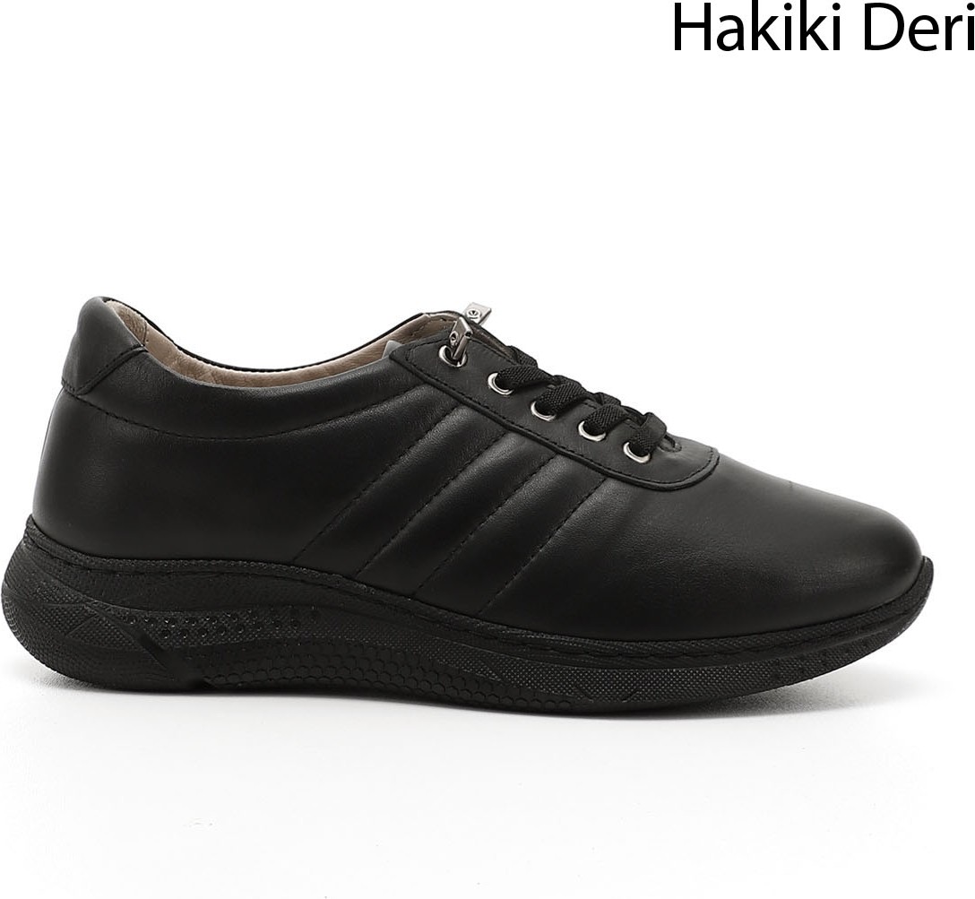 Gönderi(r) Kadın Beyaz Bağcıklı Dolgu Taban Hakiki Deri Sneaker