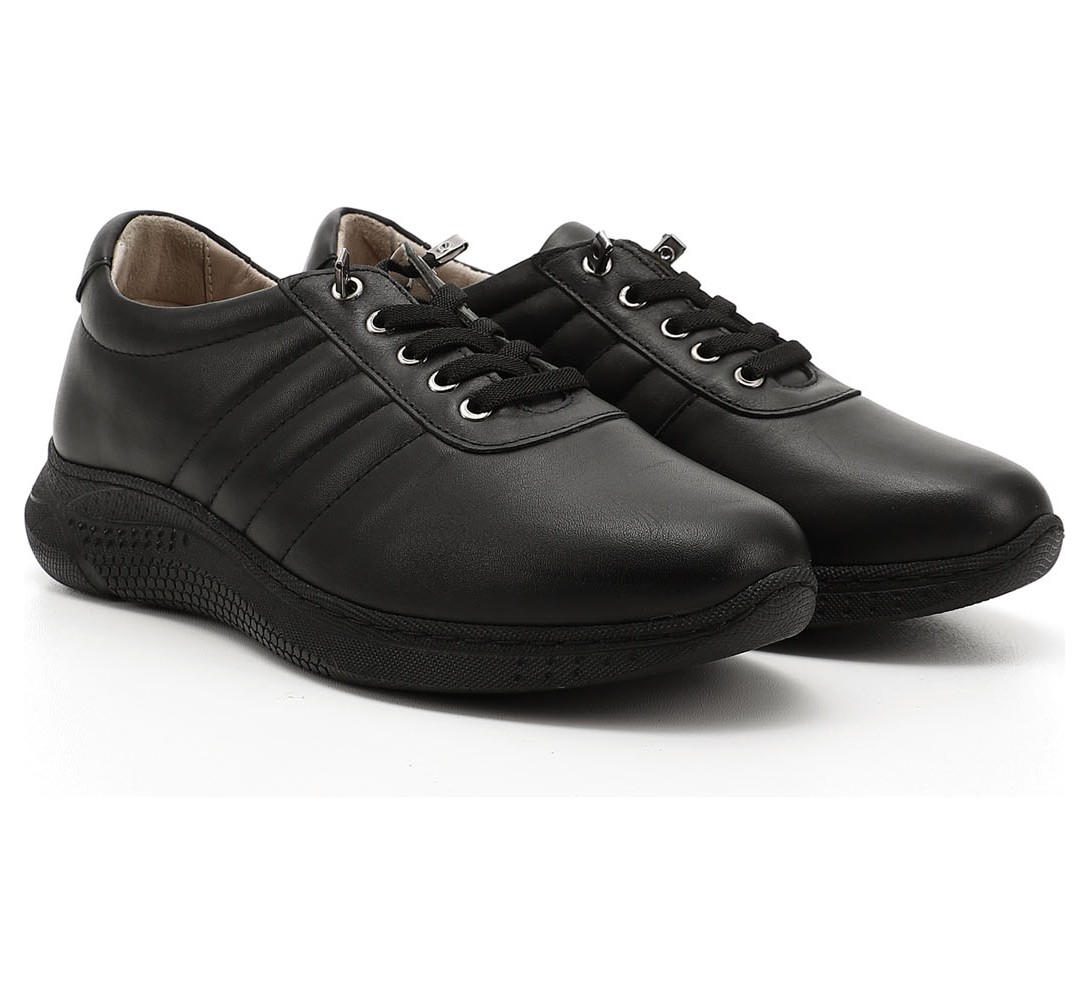 Gönderi(r) Kadın Beyaz Bağcıklı Dolgu Taban Hakiki Deri Sneaker görsel 2