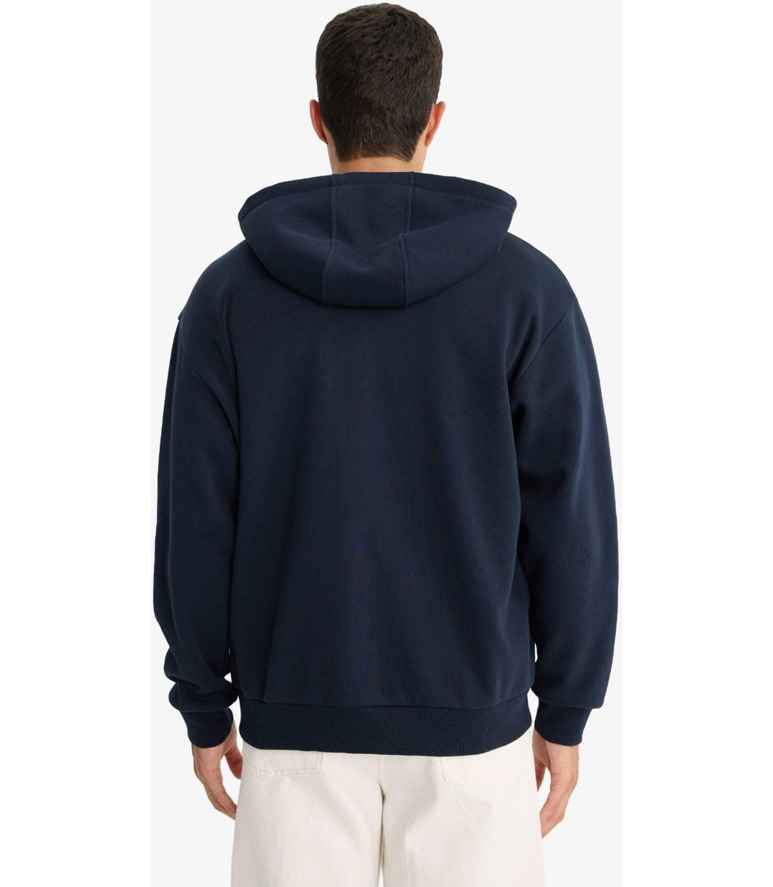 DeFacto Comfort Fit Kapüşonlu İçi Yumuşak Tüylü Basic Düz Cepli Kalın Fermuarlı Sweatshirt D7599AX25AU görsel 8