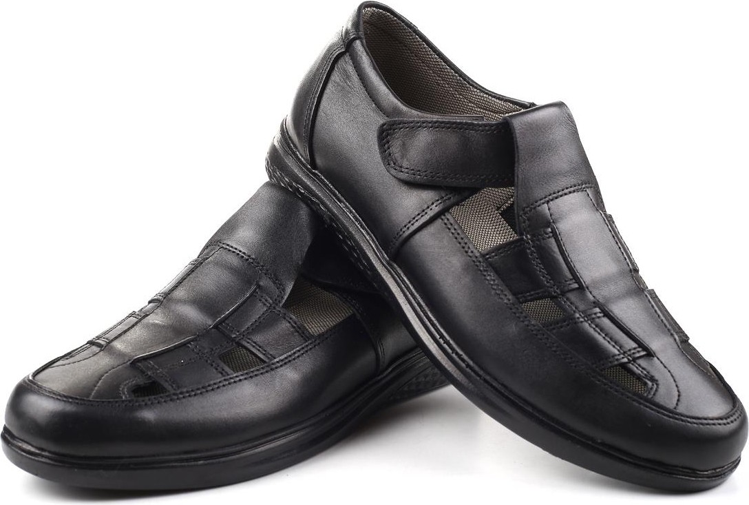 Walkenzo 3899 Ortopedik Hakiki Deri Erkek Sandalet Ayakkabı görsel 4