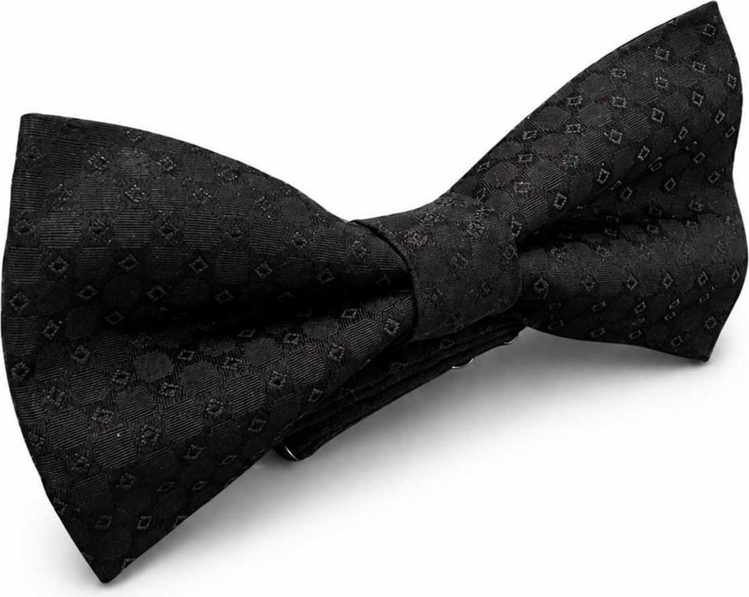 Kravatkolik Siyah Motif Ipek Papyon SB233 görsel 3
