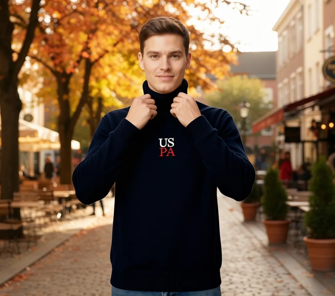 U.S. Polo Assn. Erkek Comfort Fit Bisiklet Yaka Bordo Basic Sweatshirt 50313760-VR014