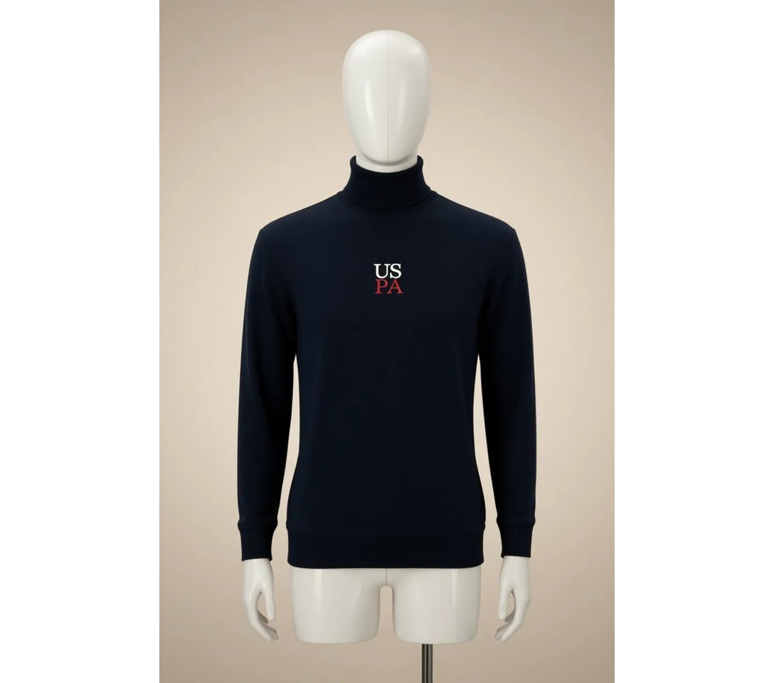 U.S. Polo Assn. Erkek Comfort Fit Bisiklet Yaka Bordo Basic Sweatshirt 50313760-VR014 görsel 3