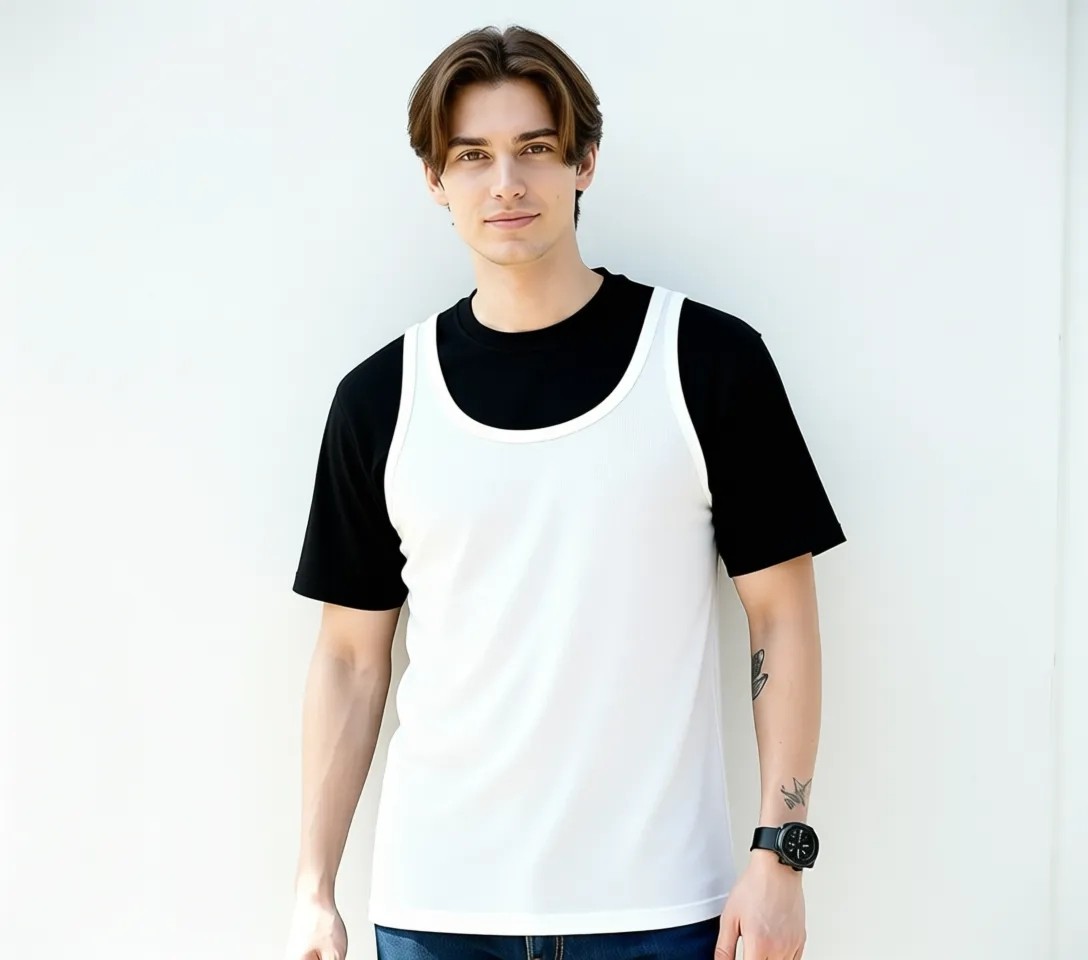 Anthony Jackson 5'li Kutu Premium Ribana Erkek Atlet Sezar Ekstra Uzun- Taranmış Ince Fitilli Pamuk