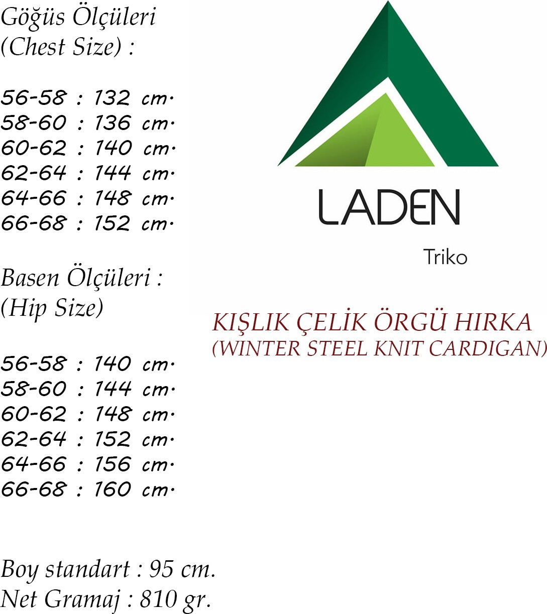 Laden Triko Kadın Çelik Örgü Kap Anne Büyük Beden Kalın Kışlık Siyah Uzun Hırka görsel 3