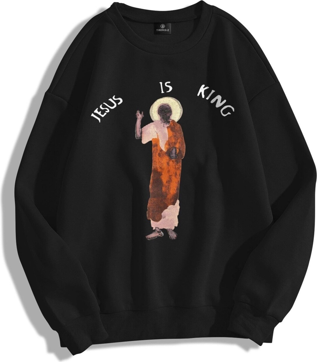 Tarzsokak Y2K Unisex Jesus Is King Bisiklet Yaka Sweatshirt Kod 1806