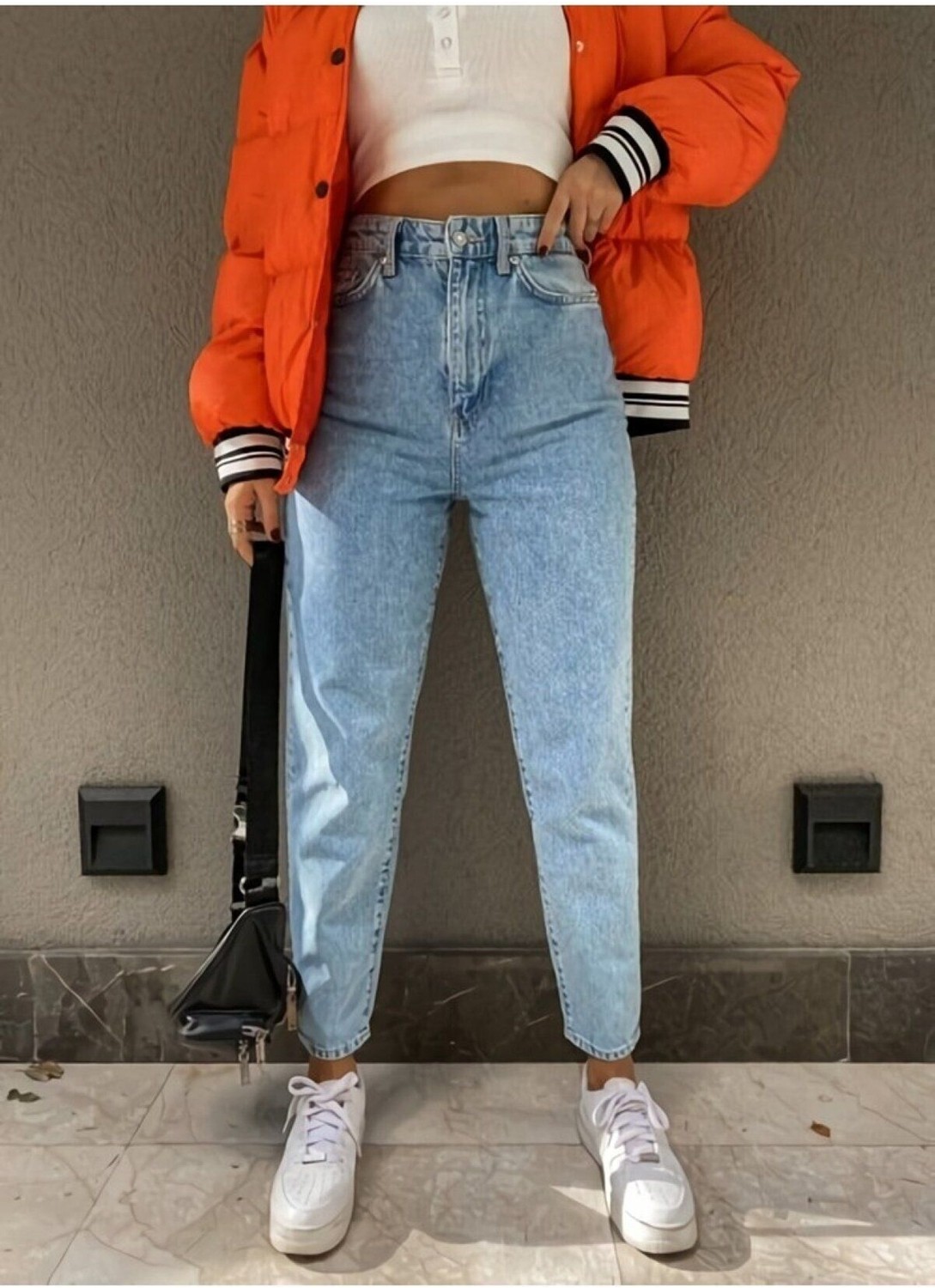 ByCukurovaFrango Siyah Yüksek Bel Mom Jean Kadın Boyfriend Kot Pantolon Toparlayıcı 2024 görsel 3